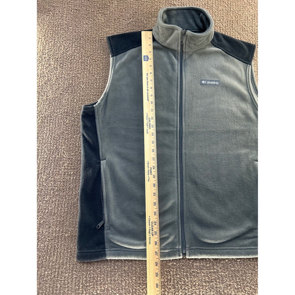 Columbia Mens Gray Black Fleece Full Zip Vest AM1535 Large Hiking Outdoor - Picture 6 of 7